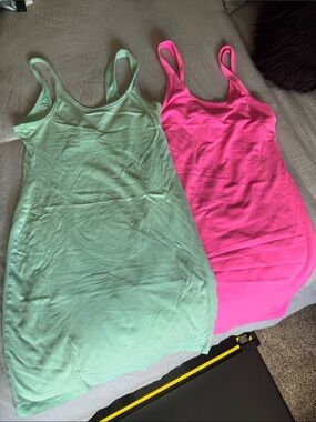 Victoria's Secret PINK Cotton Tank Dresses- Hot Pink & Mint Green